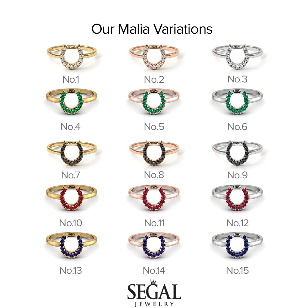 Custom Horseshoe Diamond Ring - Malia No. 1000